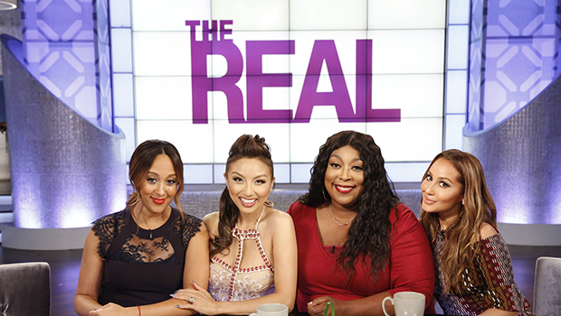 The Real cast Tamera Mowry-Housley, Jeannie Man, Loni Love, and Adrienne Houghton (Photo credit: Robert Voets/Warner Bros. Television