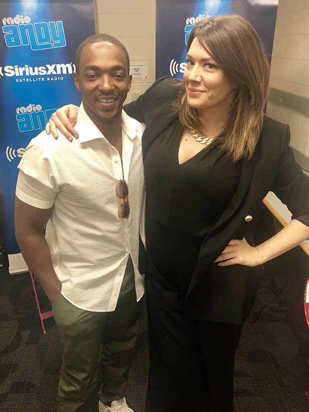 Anthony Mackie and Andy Cohen Live guest host Michelle Collins (Photo courtesy of SiriusXM’s Radio Andy)