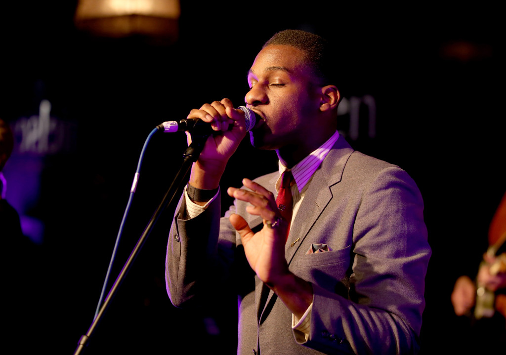 WEST HOLLYWOOD, CA - FEBRUARY 14:  Recording artist Leon Bridges performs onstage at the Nielsen Pre-Grammy Party at Hyde Lounge on February 14, 2016 in West Hollywood, California.  (Photo by Joe Scarnici/Getty Images for MAC Presents) *** Local Caption *** Leon Bridges