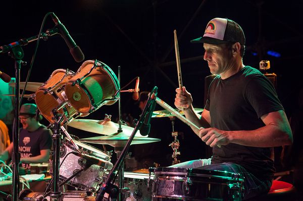 Lance Armstrong makes a surprise appearance sitting in on drums for Lance Herbstrong at the Austin Reggae Festival in 2013.