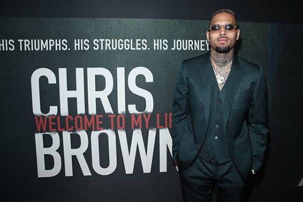 Chris Brown attends the premiere of his film, Riveting Entertainment's "Chris Brown: Welcome To My Life" at L.A. LIVE (Photo by Jonathan Leibson | Getty Images for Riveting Entertainment)