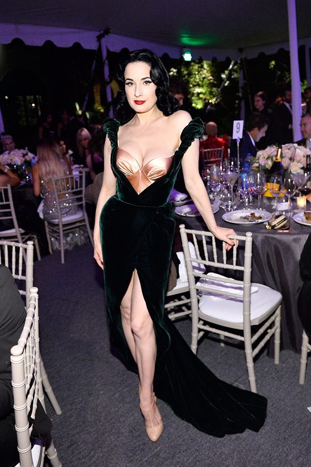 Dita Von Teese attends the amfAR Gala 2017 at Ron Burkle's Green Acres Estate on October 13, 2017 in Beverly Hills, California. (Photo by Stefanie Keenan/Getty Images for Belvedere Vodka)