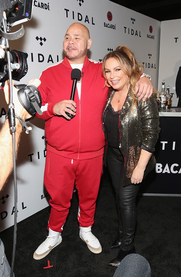 NEW YORK, NY - OCTOBER 17: Fat Joe (L) and Angie Martinez attend the TIDAL X benefit concert powered by BACARDI and hosted by Fat Joe at Barclays Center of Brooklyn on October 17, 2017 in New York City. (Photo by Monica Schipper/Getty Images for BACARDI)