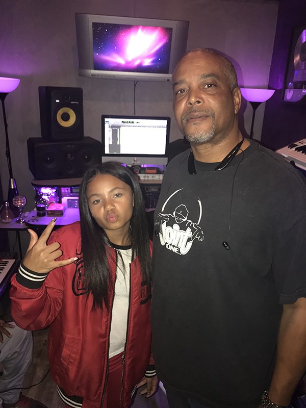 12-year-old Rap Sensation Brooklyn Queen and The Hype Magazine Editor-in-chief Jerry Doby at Vortex Hollywood