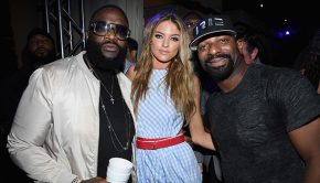 MIAMI BEACH, FL - DECEMBER 08: DJ Irie, Martha Hunt and Rick Ross attend the Maxim December Miami Issue Party Presented by blu on December 8, 2017 in Miami Beach, Florida. (Photo by Dimitrios Kambouris/Getty Images for Maxim)