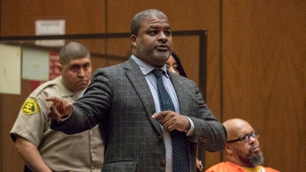 Attorney Thaddeus Culpepper, seen here during a January hearing in Marion "Suge" Knight's pending murder trial, was indicted Monday on criminal charges related to witness tampering. (Irfan Khan / Los Angeles Times)