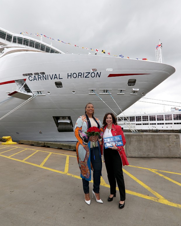 Queen Latifah becomes Godmother of Carnival Horizon (Photo: Amy Harris / Carnival)
