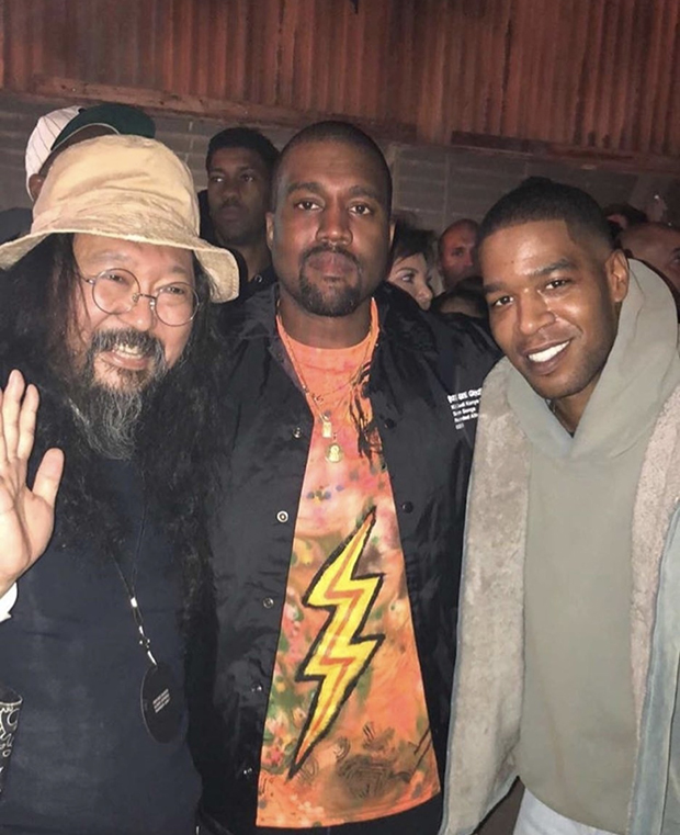Kanye and Cudi with Takashi Murakami, creator of the album cover artwork