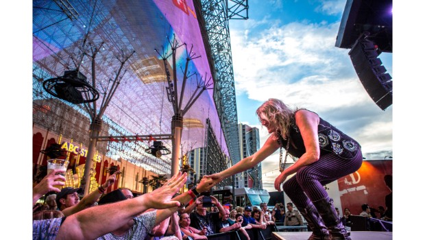 Jefferson Starship delivers rocking performance at Fremont Street Experience during Downtown Rocks, 7.21.18 (Photo Credit: Black Raven Films)