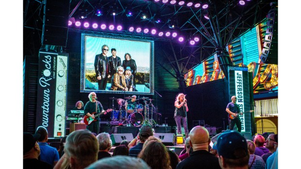 Jefferson Starship takes over Fremont Street Experience during Downtown Rocks, 7.21.18 (Photo Credit: Black Raven Films)