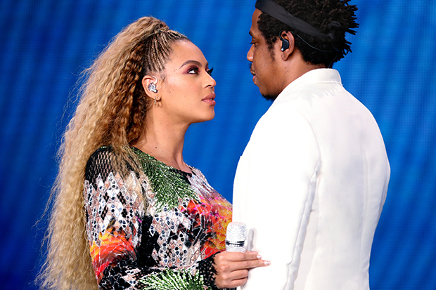 BUFFALO - AUGUST 18: Beyonce and Jay-Z perform on the 'On The Run II' tour at New Era Field on August 18, 2018 in Buffalo, New York. (Photo by Raven Varona/Parkwood/PictureGroup)