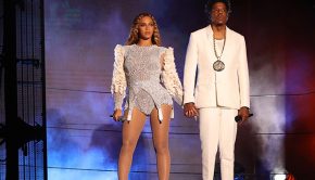 MIAMI - AUGUST 31: Beyonce and Jay-Z perform on the 'On The Run II' tour at Hard Rock Stadium on August 31, 2018 in Miami, Florida. (Photo by Raven Varona/Parkwood/PictureGroup)