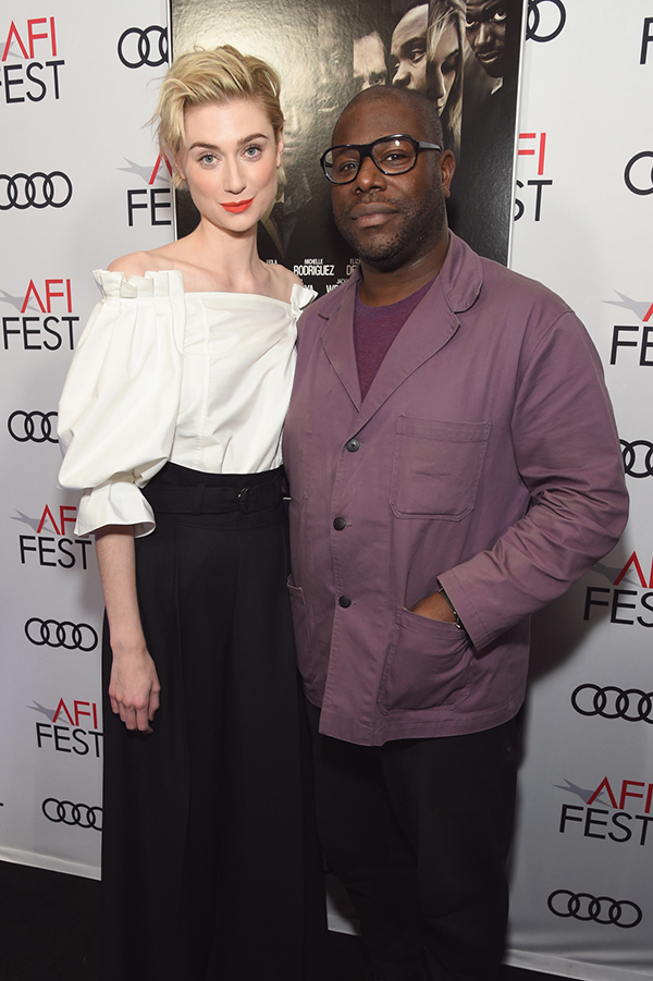 LOS ANGELES, CA - NOVEMBER 14: Elizabeth Debicki (L) and Steve McQueen attend the gala screening of "Widows" during AFI FEST 2018 at the TCL Chinese Theatre on November 14, 2018 in Los Angeles, California. (Photo by Michael Kovac/Getty Images for AFI)
