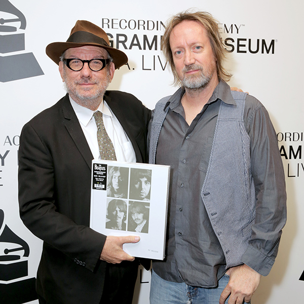 LOS ANGELES, CALIFORNIA - NOVEMBER 14: Marvin Etzioni and Brian Kehew attend The Record Theater: The White Album in Mono at the GRAMMY Museum on November 14, 2018 in Los Angeles, California. (Photo by Rebecca Sapp/WireImage for The Recording Academy )