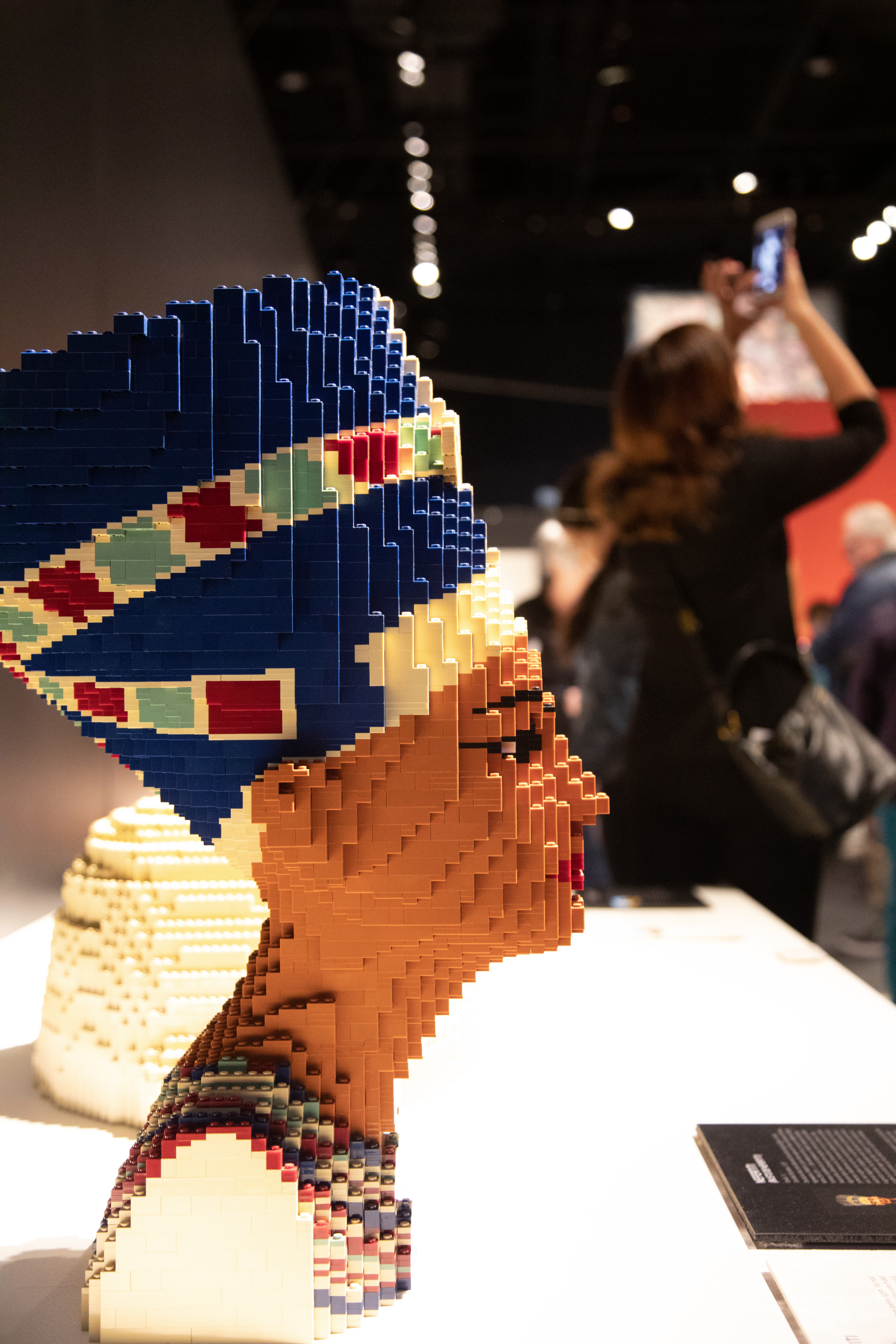 Nefertiti sculpture is one of many recreated art masterpieces featured in The Art of the Brick traveling exhibition (PHOTO CREDIT: JerSean Golatt/Perot Museum of Nature and Science)