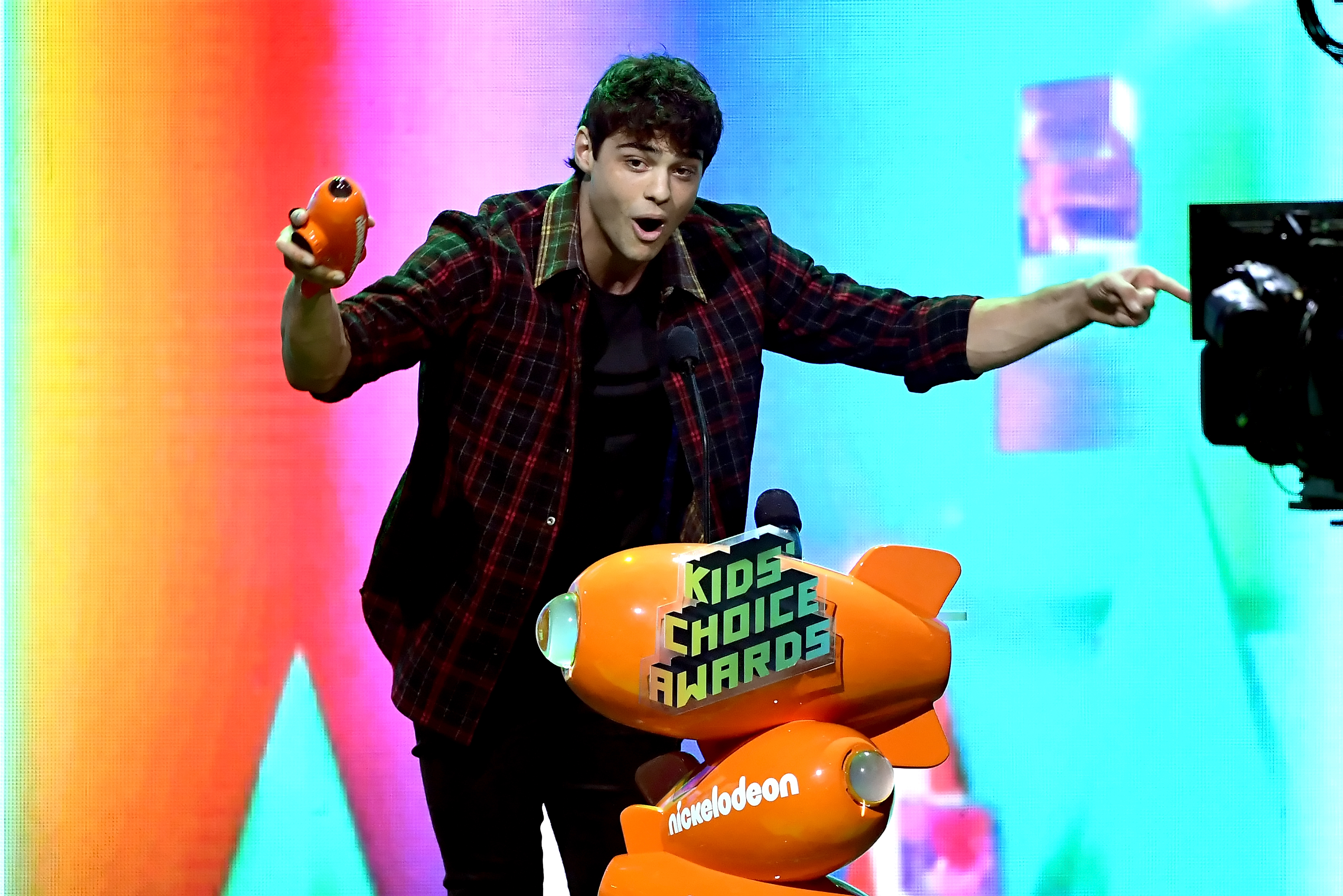 LOS ANGELES, CA - MARCH 23: Noah Centineo accepts the Favorite Movie Actor award for 'To All the Boys I've Loved Before' onstage at Nickelodeon's 2019 Kids' Choice Awards at Galen Center on March 23, 2019 in Los Angeles, California. (Photo by Kevin Winter/Getty Images)