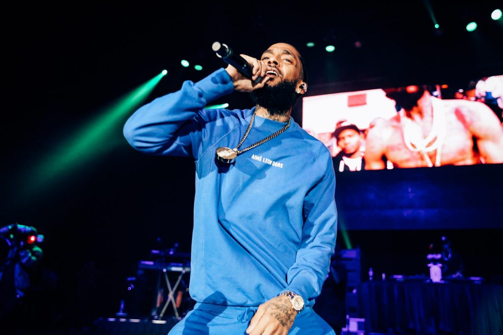 The late Nipsey Hussle during his headlining performance at the first annual Welcome To The West Music Festival in 2018. A tribute is planned for this year's second annual music festival in Ontario, CA on September 20, 2019. Tickets available June 7, 2019 at https://thewestfestival.com. Photo credit: Cabana Life Concerts.