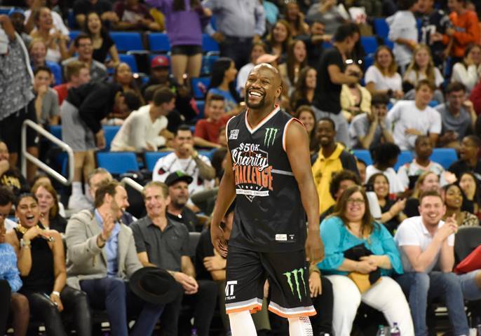 Floyd Mayweather Attends the Monster Energy $50K Charity Challenge Celebrity Basketball Game