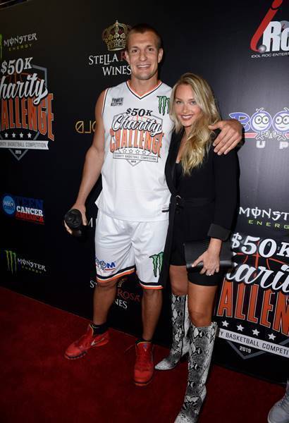 Rob Gronkowski and Camille Kostek Attend the Monster Energy $50K Charity Challenge Celebrity Basketball Game
