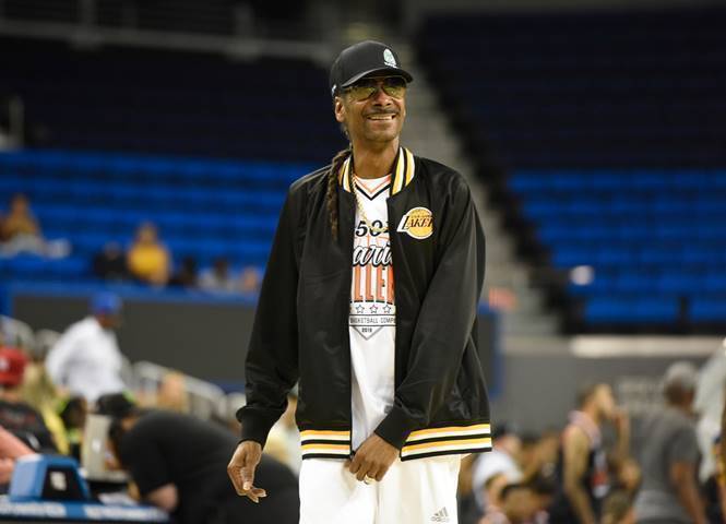 Snoop Dogg attends the Monster Energy $50K Charity Challenge Celebrity Basketball Game