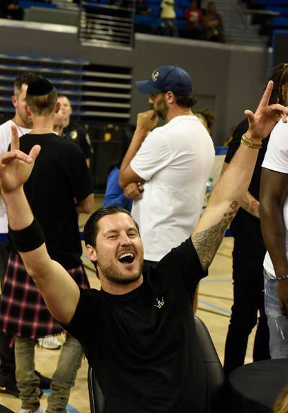 Valentin Chmerkovskiy Cheers on Wife, Jenna Johnson, at the Monster Energy $50K Charity Challenge Celebrity Basketball Game