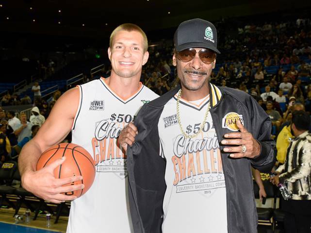 Rob Gronkowski and Snoop Dogg attend the Monster Energy $50K Charity Challenge Celebrity Basketball Game