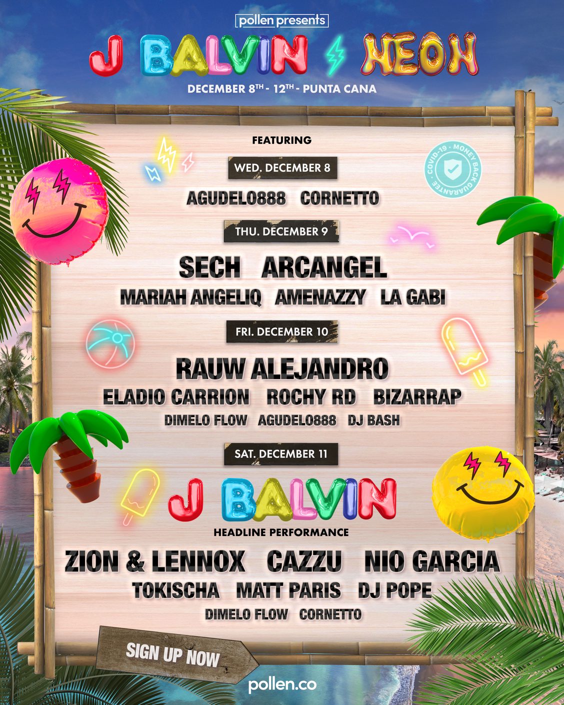 J Balvin Announces NEON Experience in Punta Cana with Rauw