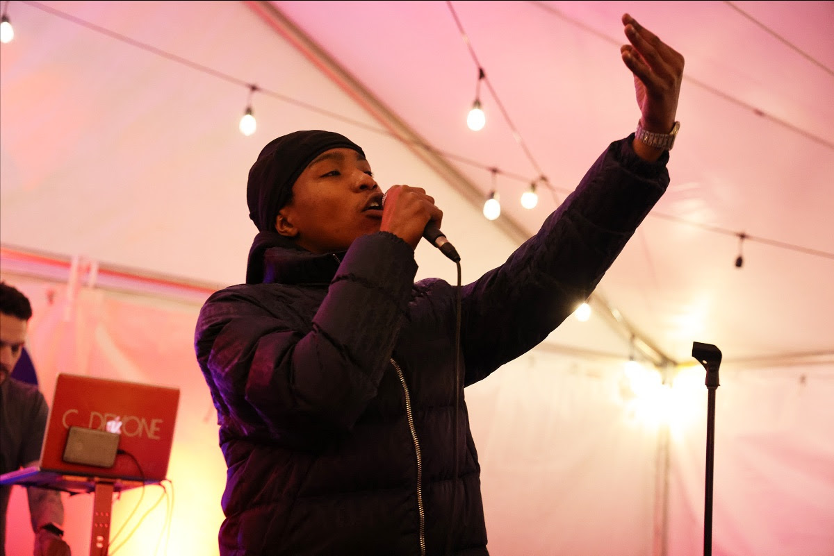 Brooklyn-based rapper Badda TD plays to the audience at ASCAP’s On The Come Up Showcase at SXSW 2023 at Half Step in Austin, TX on March 17. (Photo Credit: Erik Philbrook:ASCAP)