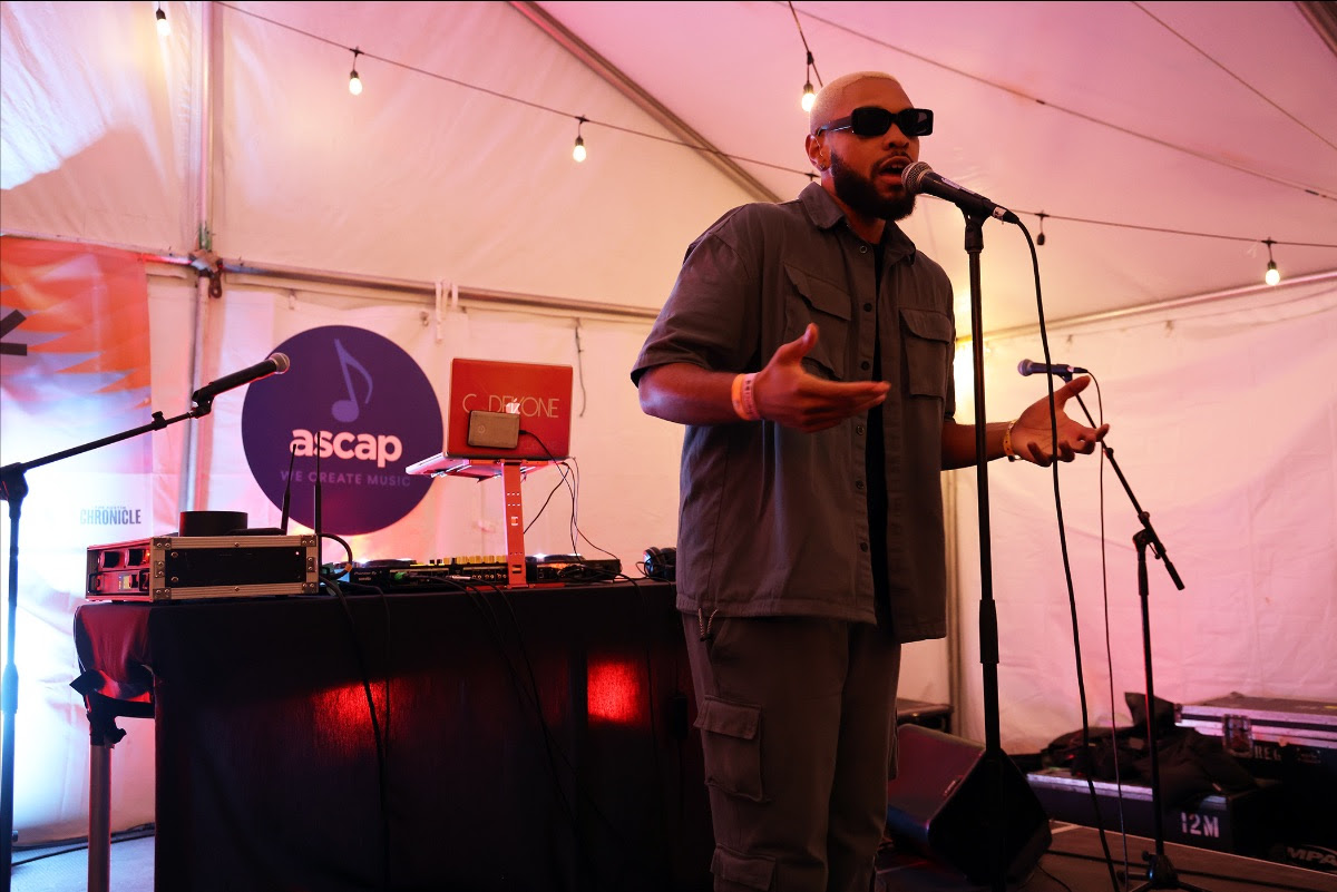 Triple threat, rapper, singer, and songwriter, Ashoka on stage at ASCAP’s On The Come Up Showcase at SXSW 2023 at Half Step in Austin, TX on March 17. (Photo Credit: Erik Philbrook:ASCAP)