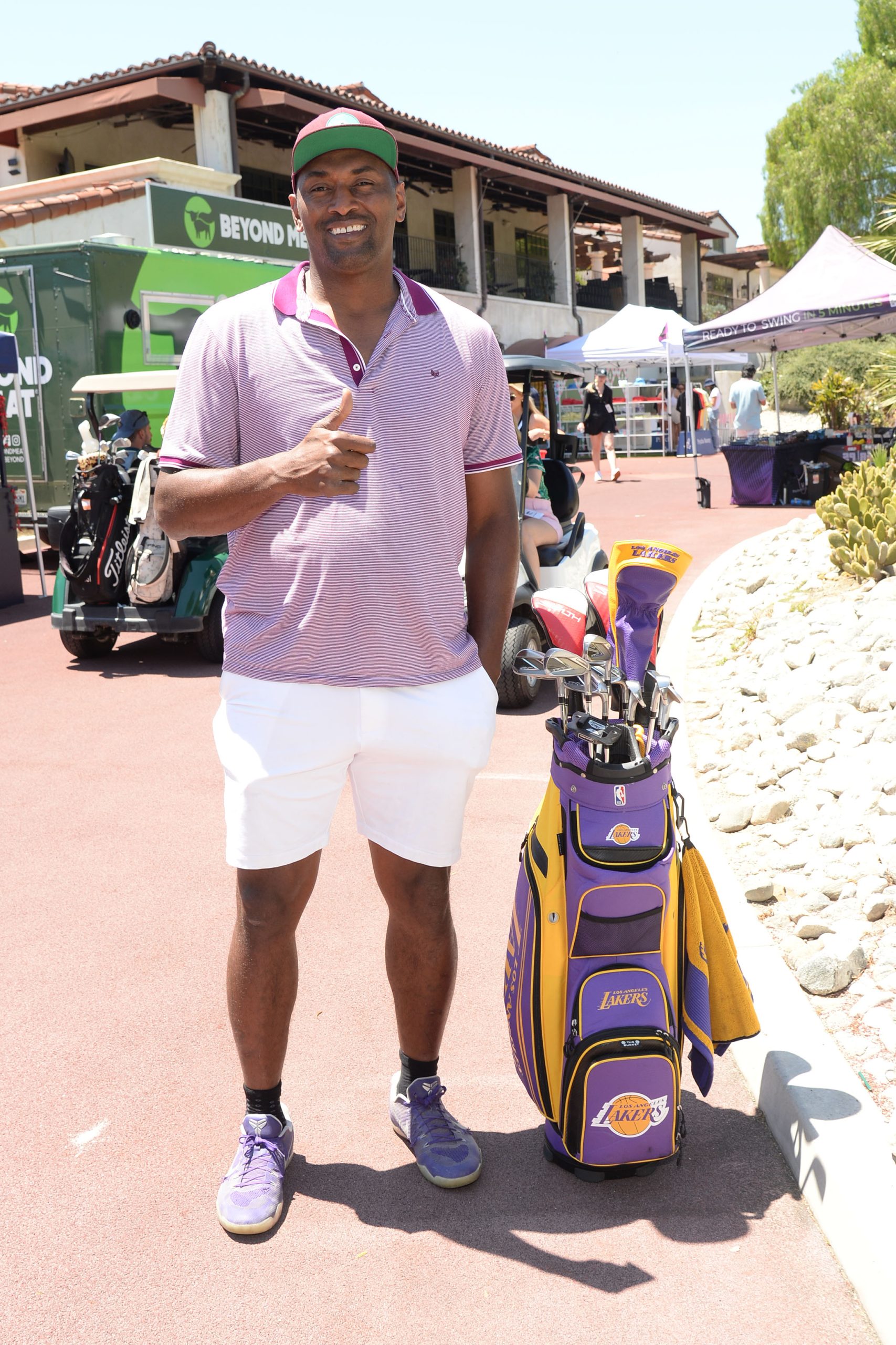 Metta World Peace at the Sports Illustrated Presents ‘The Golf Classic` with special guest Austin Reaves of the Los Angeles Lakers at Angeles National.
