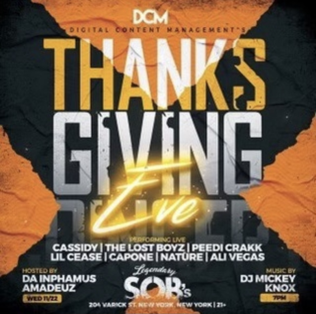 DCM Thanks Giving Eve at SOB's