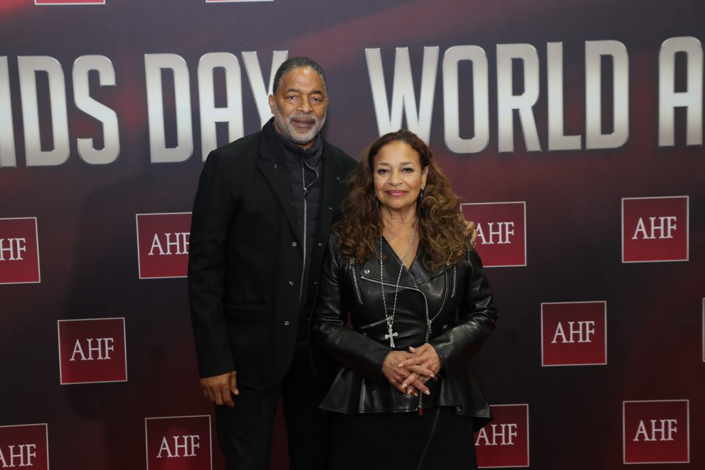 HOUSTON, TEXAS - DECEMBER 01: Debbie Allen and husband Norm Nixon at NRG Arena on December 01, 2023 in Houston, Texas. (Photo by Bob Levey/Getty Images for AIDS Healthcare Foundation)