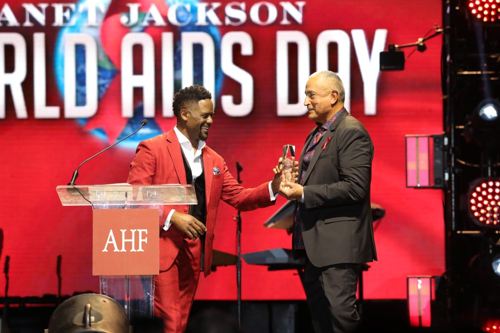 HOUSTON, TEXAS - DECEMBER 01: Blair Underwood honored with a Lifetime Achievement Award at NRG Arena on December 01, 2023 in Houston, Texas. (Photo by Bob Levey/Getty Images for AIDS Healthcare Foundation)
