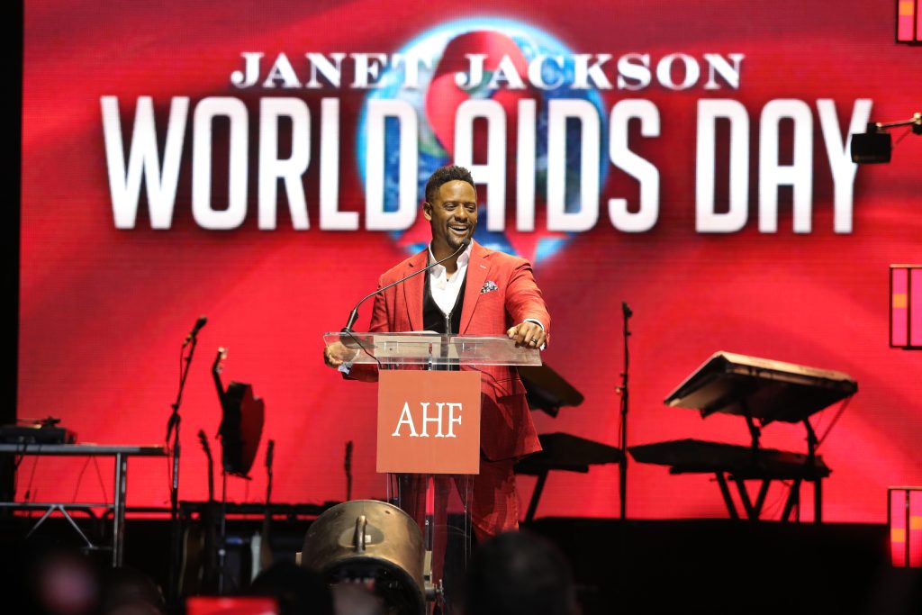 HOUSTON, TEXAS - DECEMBER 01: Blair Underwood honored with a Lifetime Achievement Award at NRG Arena on December 01, 2023 in Houston, Texas. (Photo by Bob Levey/Getty Images for AIDS Healthcare Foundation)