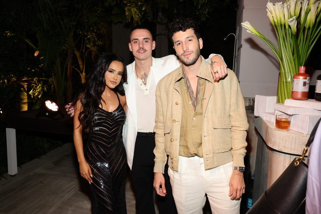 MIAMI BEACH, FLORIDA - DECEMBER 07: Becky G (L) and Sebastián Yatra (R) attend W Magazine And Ralph Lauren's Art Basel Celebration on December 07, 2023 in Miami Beach, Florida. (Photo by Arturo Holmes/Getty Images for W Magazine)
