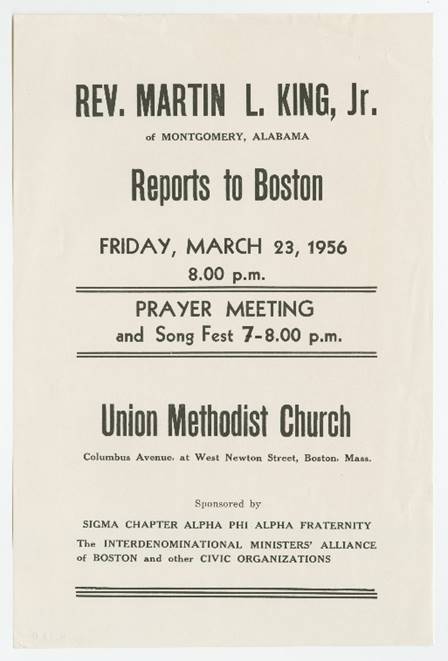 Handbill advertising a prayer meeting with Martin Luther King Jr - Photo credit: Collection of the Smithsonian’s National Museum of African American History and Culture