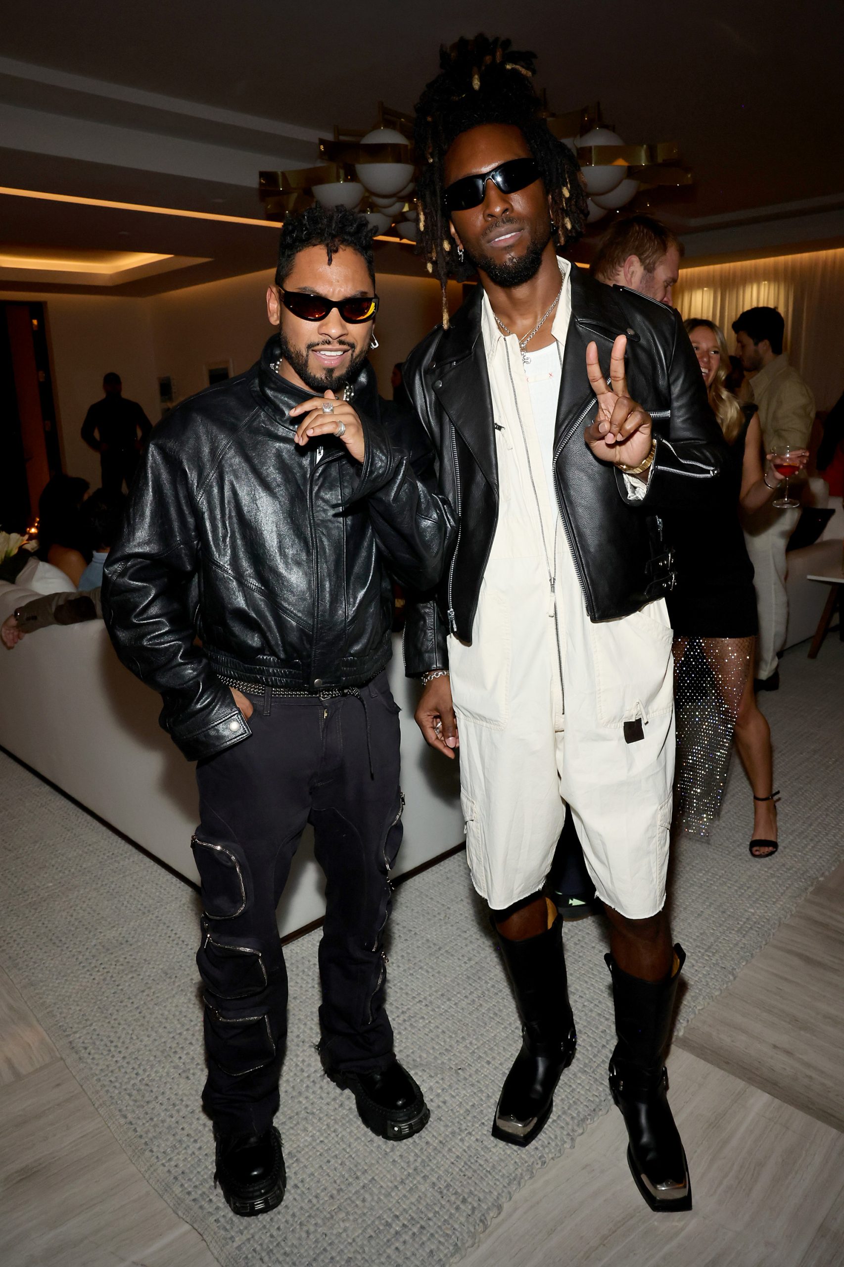 MIAMI BEACH, FLORIDA - DECEMBER 07: (L-R) Miguel and SAINt JHN attend W Magazine And Ralph Lauren's Art Basel Celebration on December 07, 2023 in Miami Beach, Florida. (Photo by Arturo Holmes/Getty Images for W Magazine)