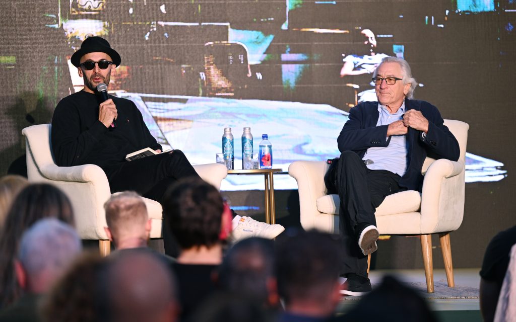 JR and Robert De Niro at Tribeca Festival at Art Basel in Miami Beach, Florida. (photo credit: Stephen Lovekin for Tribeca)