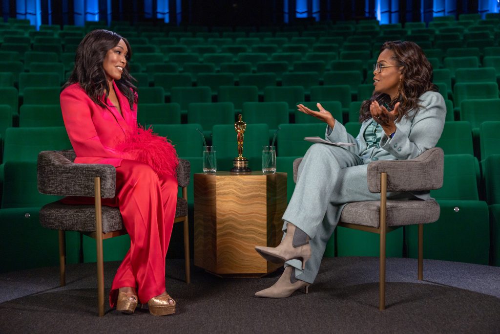 Oprah Winfrey in conversation with Angela Bassett in OWN Spotlight