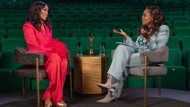 Oprah Winfrey in conversation with Angela Bassett in OWN Spotlight