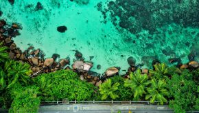 seychelles - overhead view of a beach - Photo by Kevin Kyburz on Unsplash - honeymoon travel safety